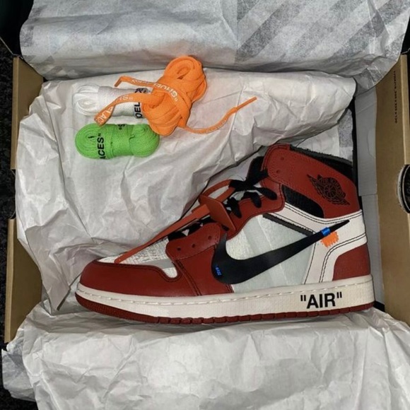 AIR JORDAN 1 OFF WHITE VIRGIL ABLOH WHITE RED😍 - Picture 3 of 4